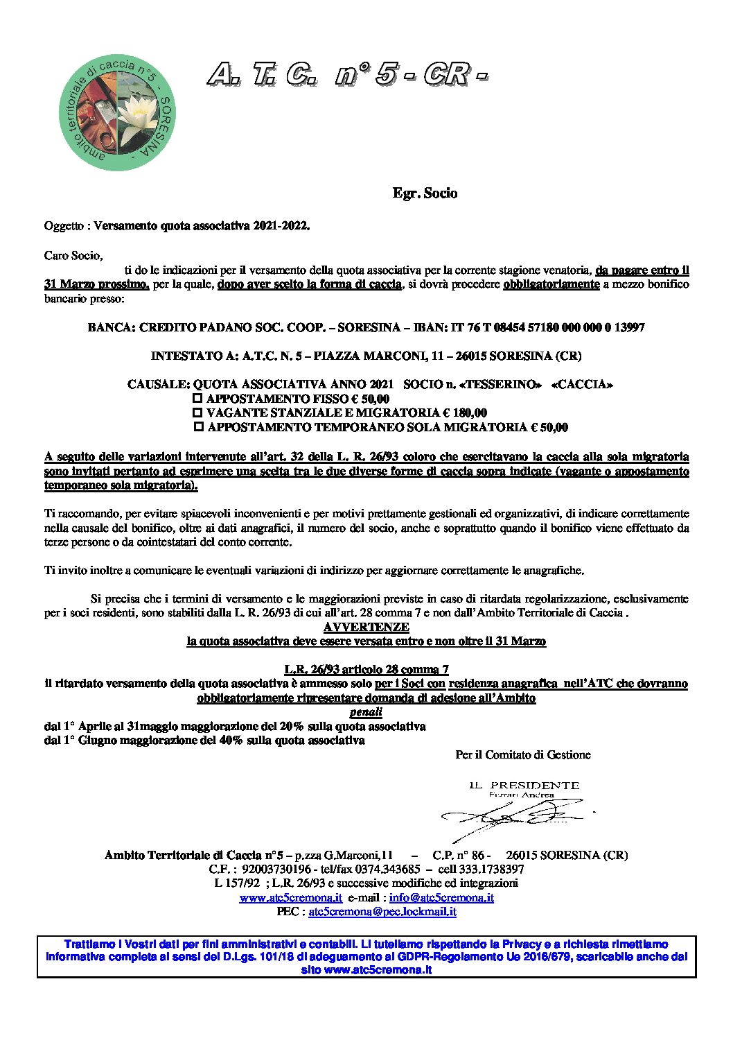 Calendario Venatorio Atc 17 2022 2023